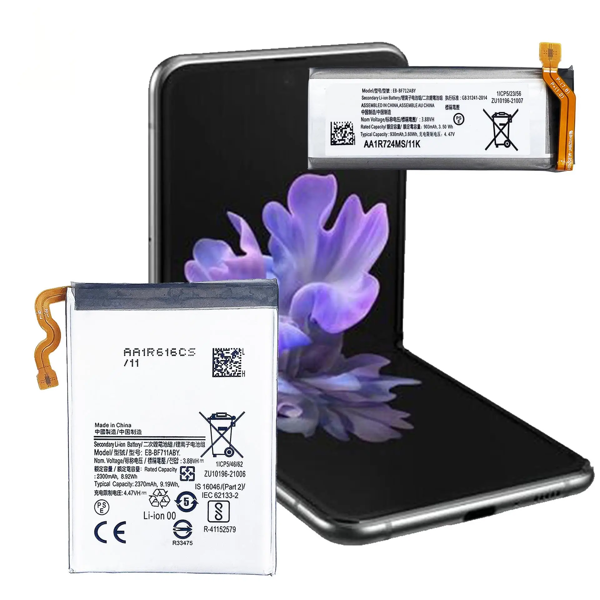 Nova bateria EB-BF711ABY EB-BF712ABY para Samsung Galaxy Z Flip 3 Flip3 5G SM-F711B/F711/F711B/F712 baterias + ferramentas