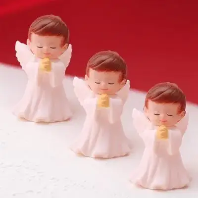 3Pcs Praying Angel Statue Premium Plastic Angel Decoration Artware for Living Room Bedroom Garden Tabletop Gift Decor White