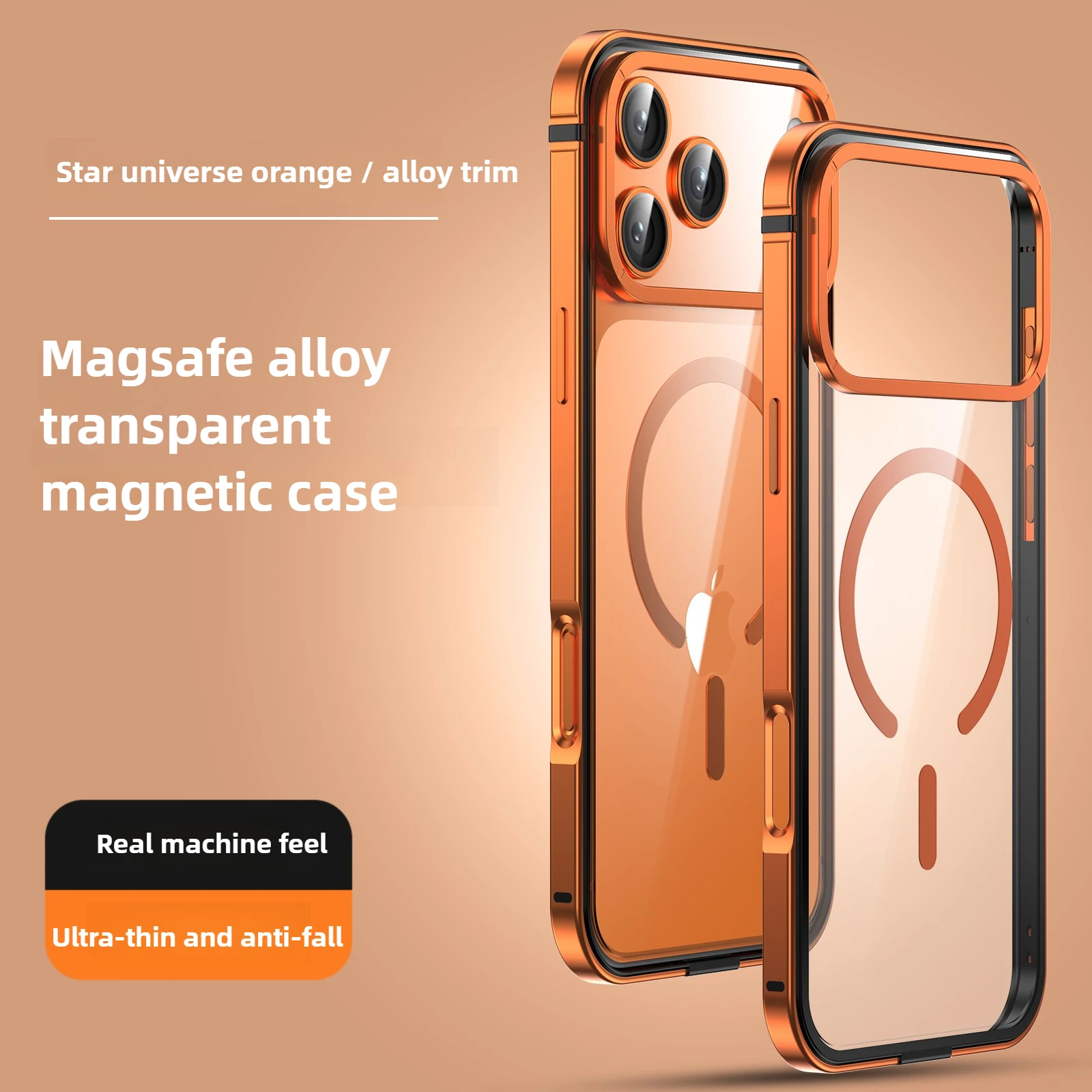 

[Рамка из сплава] для iPhone17 Pro Max Чехол IMCHEN Легкий противоударный магнитный прозрачный чехол с зарядкой Magsafe для iPhone17Pro