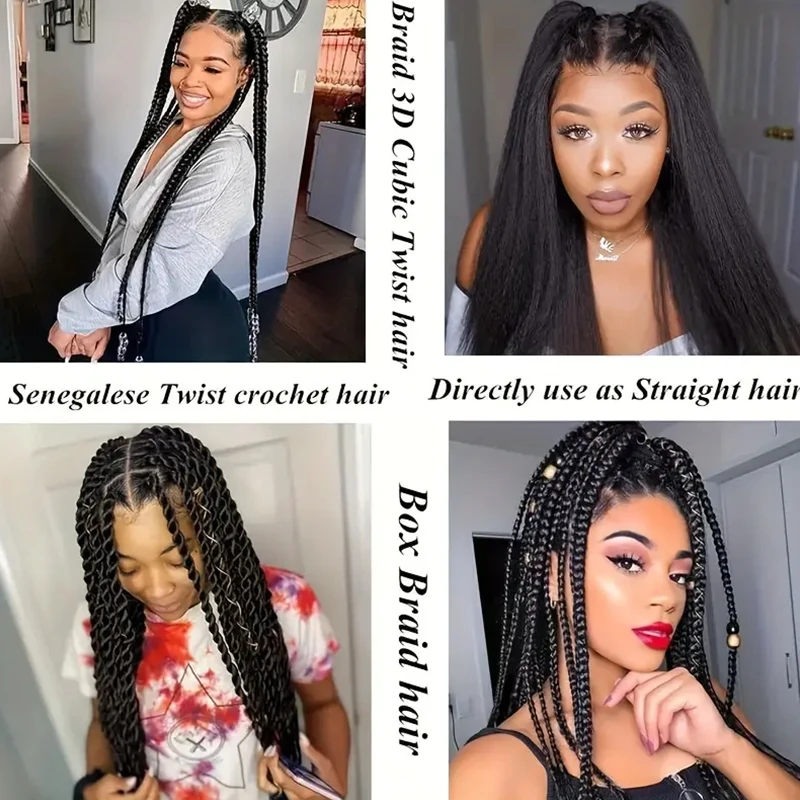 Extensions de cheveux Yaki pré-étirées, couleurs dégradées, perruques synthétiques faciles à tisser, faciles à créer, styles légers et uniques