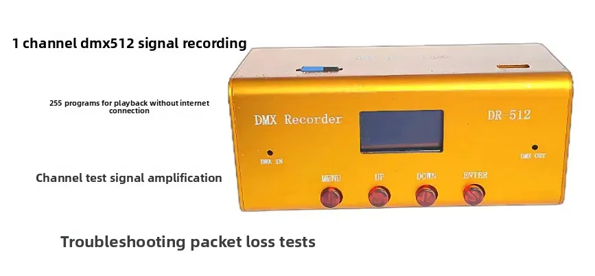 DMX Recorder512 Stage Performance Recorder 1-Channel DMX512 Input 32G Memory 255 Programs Light Control Device