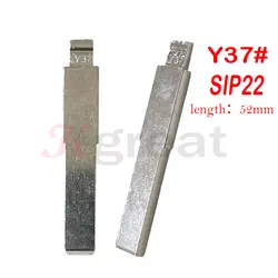 10 pz Y37 # SIP22 52mm chiave in metallo vuoto non tagliato telecomandi di ricambio Flip Key Blade per Fiat Iveco Alfa Romeo Citroen Car Key Blanks