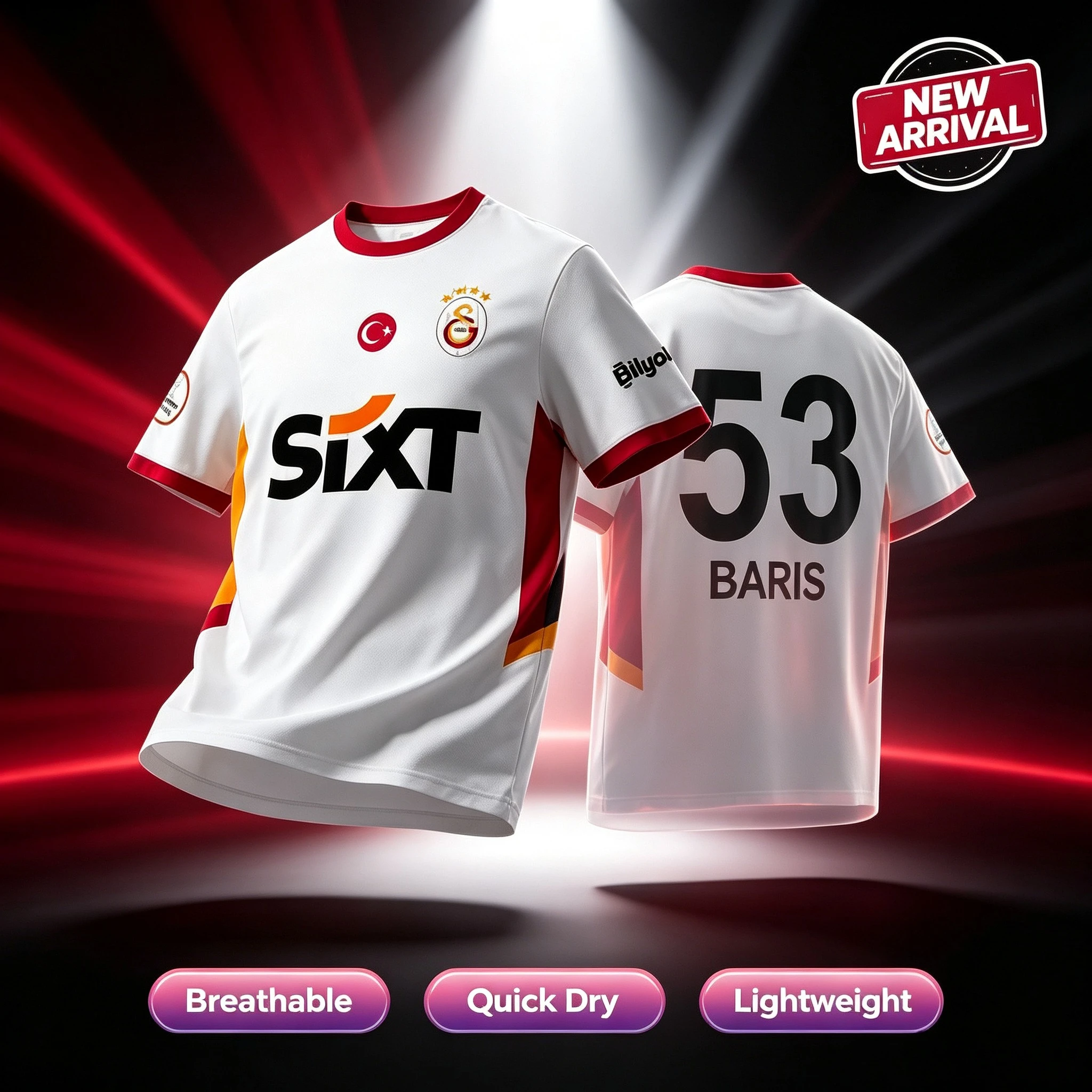 Galatasaray Fans' Gift New 3D Printed Casual Comfortable Breathable Fast Drying Men's and Women's Parent-child T-shirt