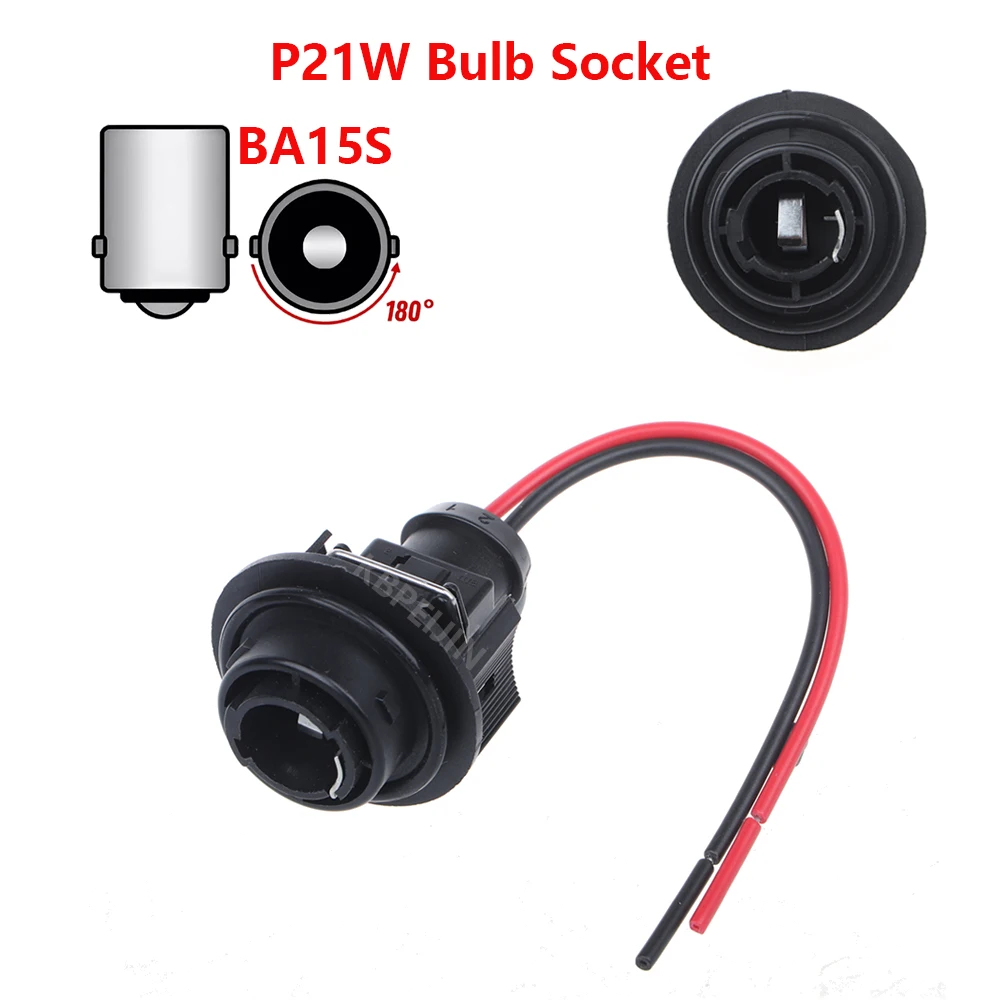 1x For Peugeot 207 Rear Fog Light BA15S P21W Bulb Holder Base Socket Adapter Connector Accessories