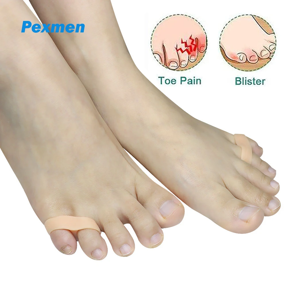 

Pexmen 2Pcs Gel Pinky Toe Separator Little Toe Spacer for Overlapping Toe Calluses Blister Relieve Foot Pain for Men and Women