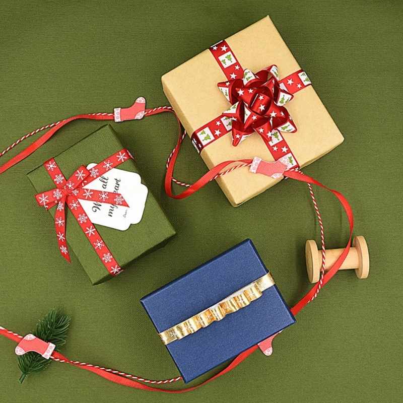 DIY-Weihnachtsparty-Verpackungs-Dekorzubehör-Material-Weihnachtsbaum-Sternband