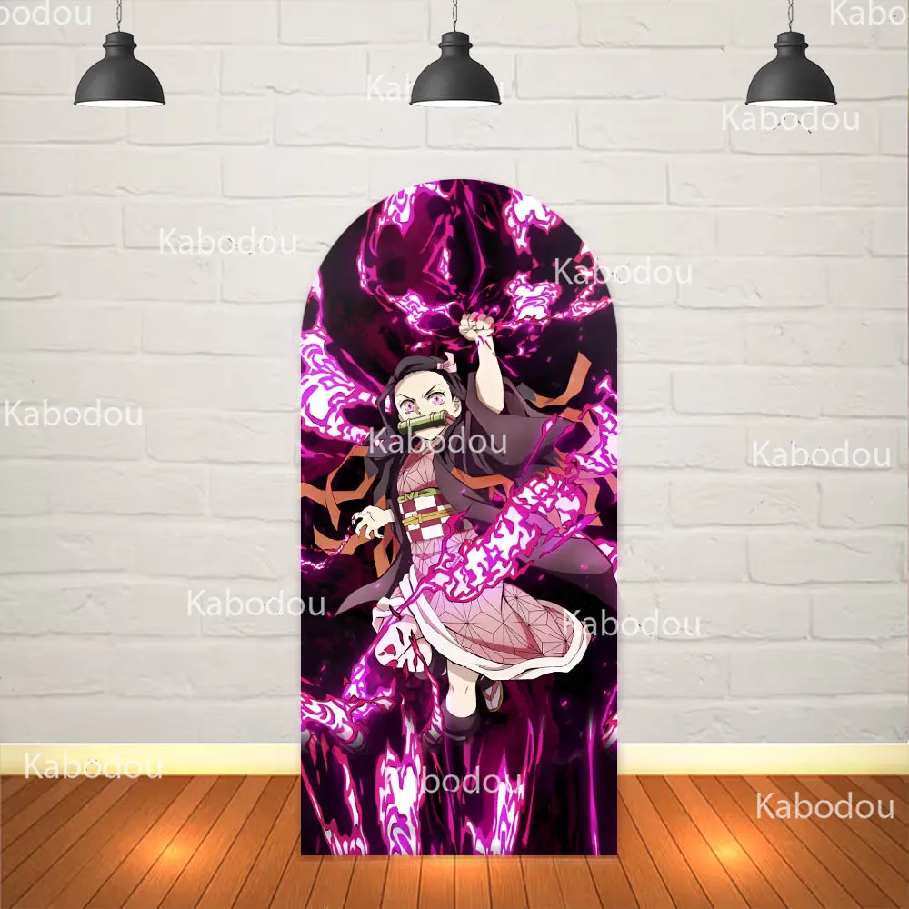 

Demon Slayer Backdrop Arch Cover Kids Birthday Party Decoration Baby Shower Photo Photography Background Studio Prop