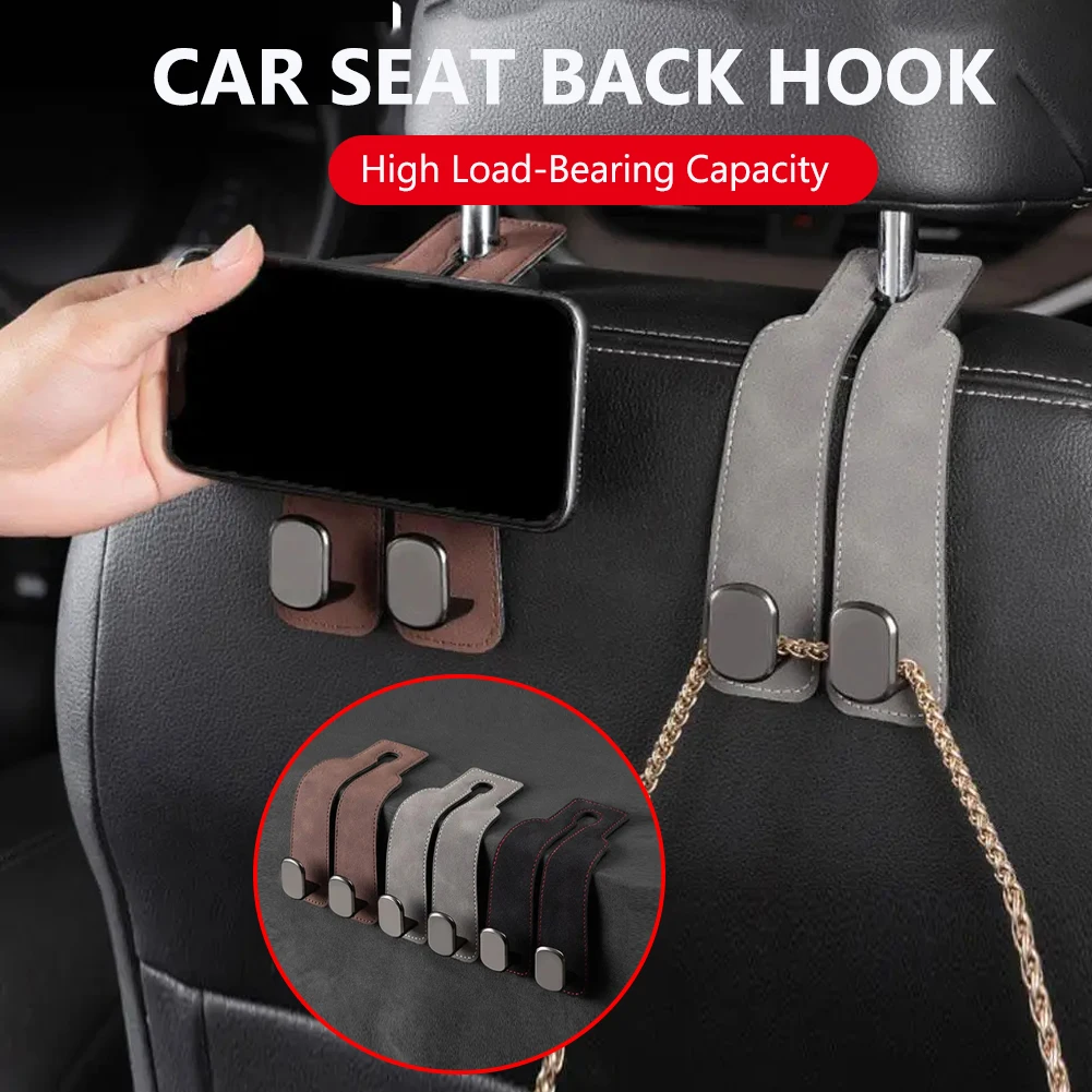 Car Suede Hook Car Tools Double Hooks For Car Interior Accessories Organizer Bag Hook Holder For Mercedes Benz Tesla Audi