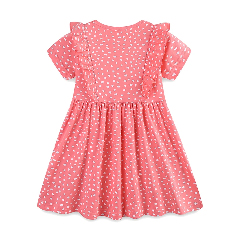 Little maven Kids Clothes 2026 New Summer Party Clothing for Baby Girls Cotton Embroidery Cartoon Tigers Dresses Birthday Gifts