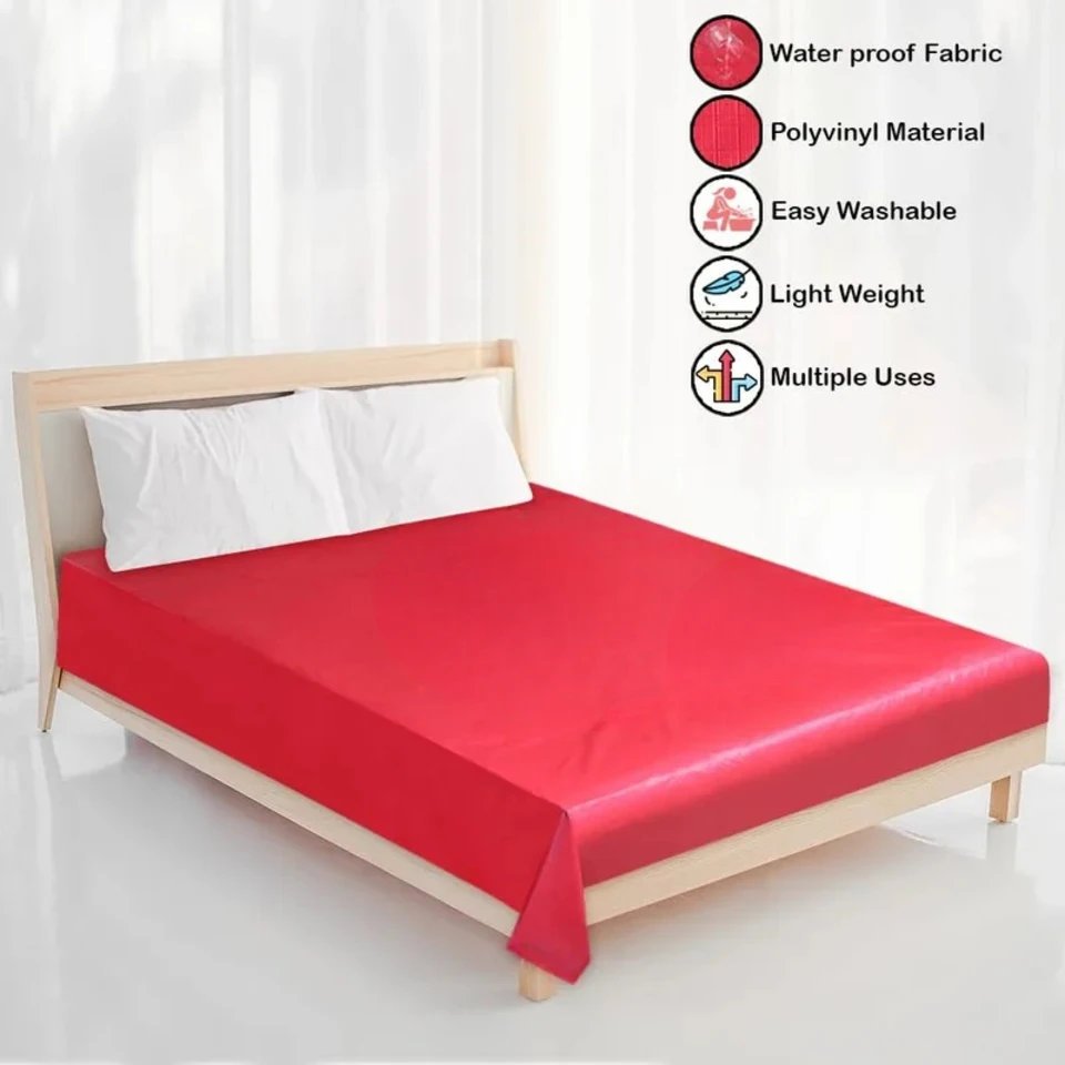 PVC Double Bed Sheet Water Resistant Wet Mattress Baby Play Bedding Bedsheet Hypoallergenic Adult Oil Massage Protector