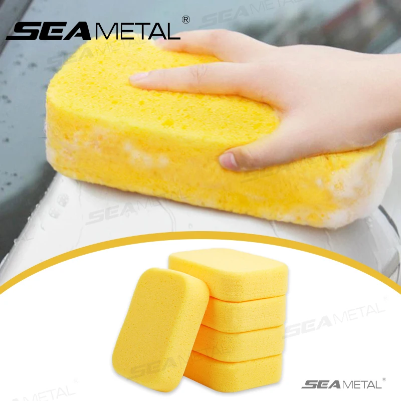 SEAMETAL Car Washing Sponge Large Car Wiping Water Absorbent Thick Honeycomb Sponge Block Car Washing Artifact Car Brush Tool