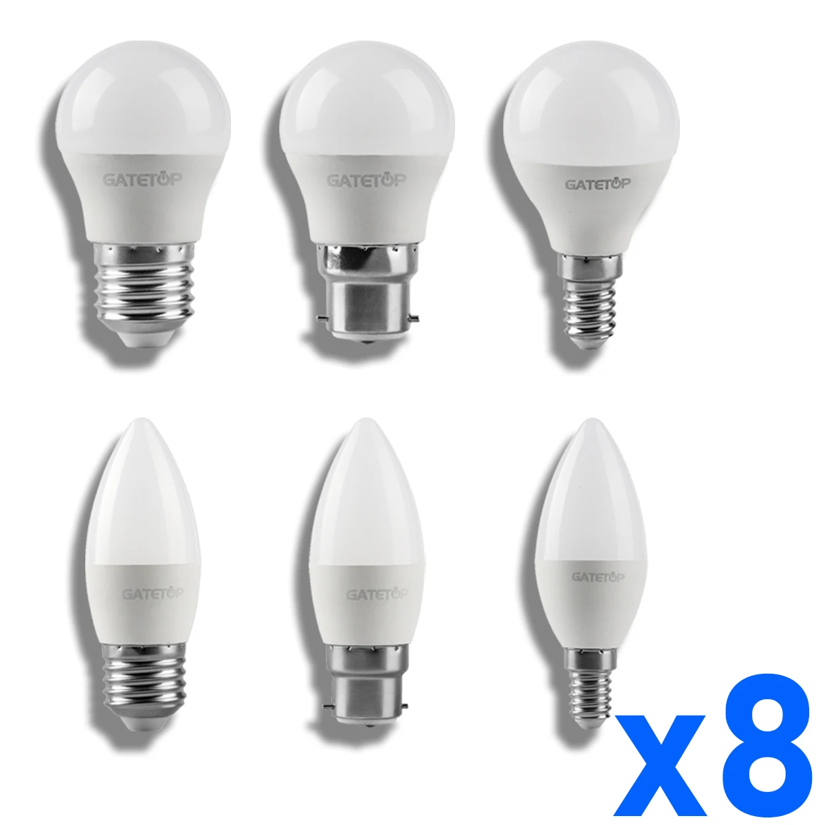 

8PCS LED Golf Bulb Energy-efficient G45 C37 E14 E27 B22 3W-7W AC120V AC230V 3000K/4000K/6000K Led bulbs Lamp For Home Decoration