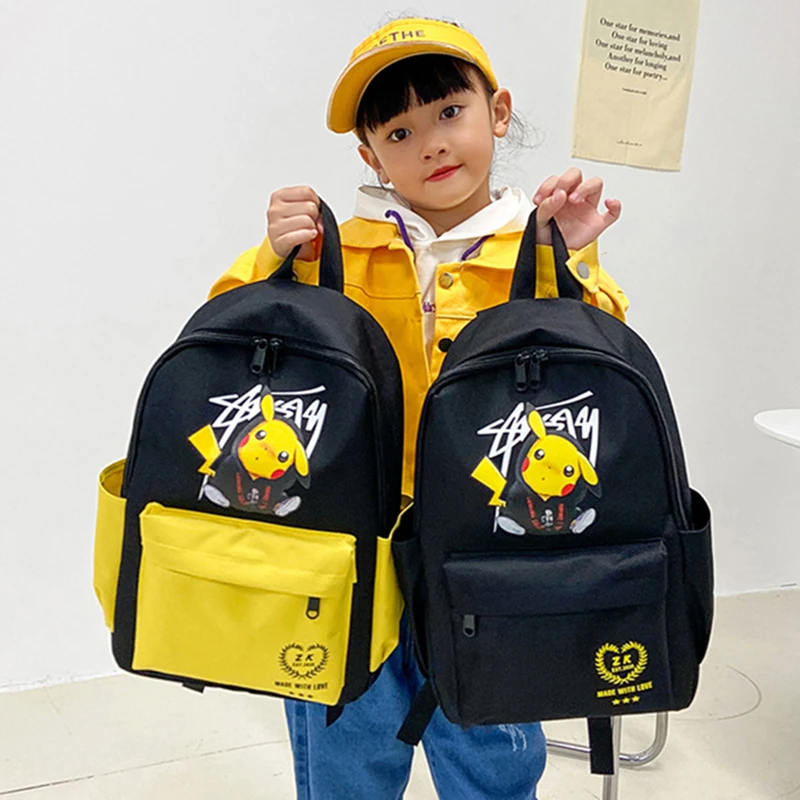 Pokemon Pikachu Backpack Anime Cartoon Bookbags Big Pocket Monster Capacity Travel Bag Teenagers Schoolbag Storage Bag Gift