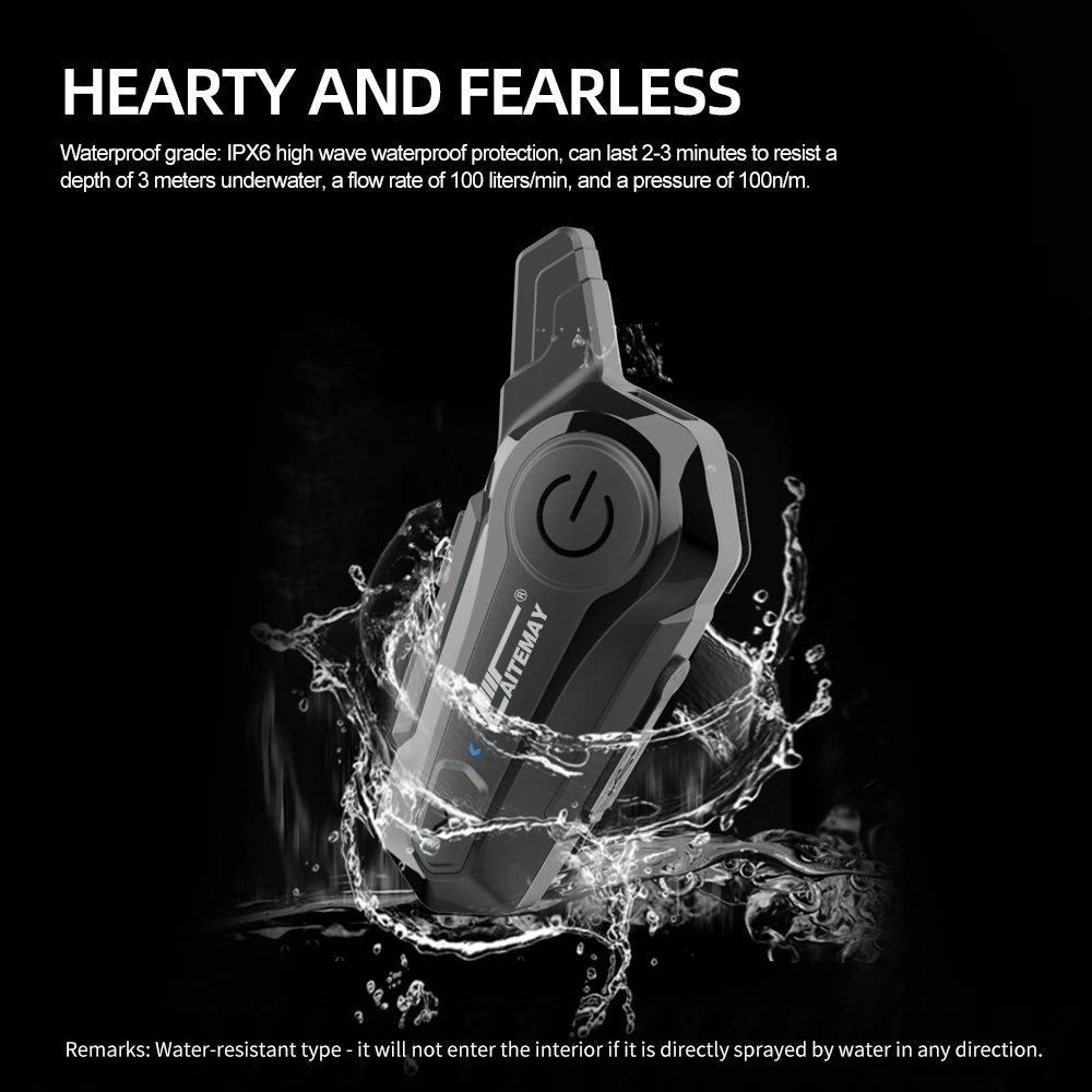 1PCS/2Pcs Bluetooth Intercom Motorcycle helmet bluetooth headset for 2 Rider intercomunicador Moto Interphone Headset Wireless