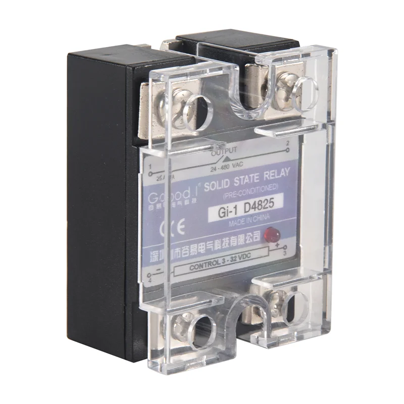 -MEOF SSR 25A 3-32V DC إلى 24-480V AC مرحلة واحدة تتابع الحالة الصلبة DC التحكم AC MGR-1 D4825 تحميل الجهد