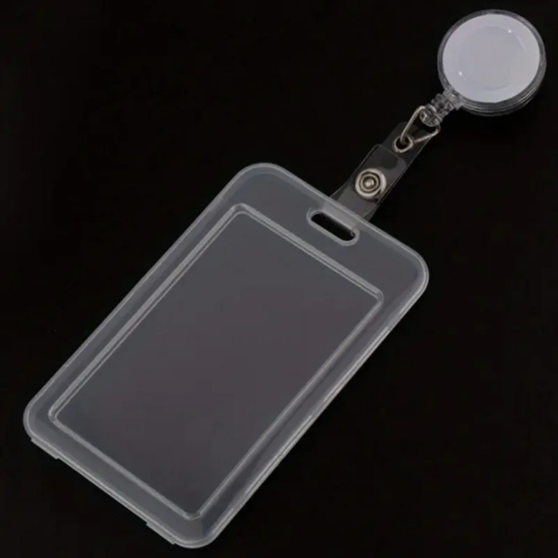 Working Permit Case Clip Set Plastic Badge Holder Badge Reel for Staff Pass Work Card Cover Sleeve Exhibition ID Card Holder