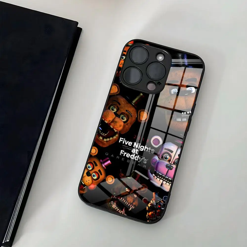 Fnaf Five-nights-At-Freddys Phone Case for Iphone 15 13 12 14 11 Pro Max Mini X Xr Xs 8 7 Puls 6 glass Inner Peace luxury coque