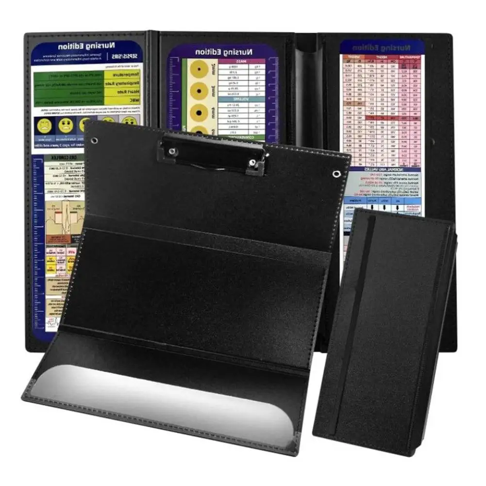 Nursing Clipboard Foldable With Nursing Medical Edition Cheat-Sheets 3 Layers Foldable Clipboard With Sticker