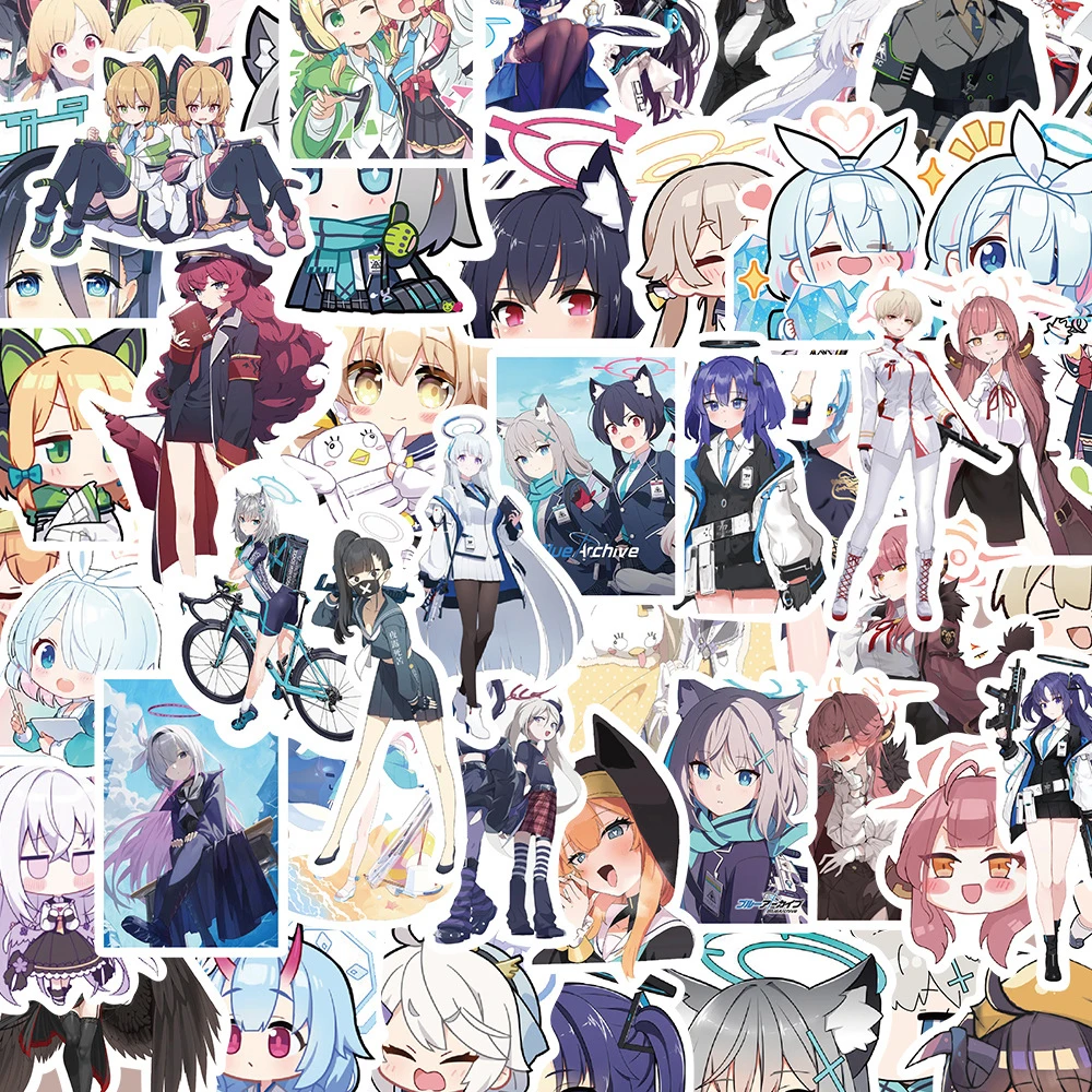 

10/30/50pcs Blue Archive Cartoon Stickers Hoshino Shiroko Sticker Anime Aesthetics Laptop Skateboard Phone Luggage Anime Decals