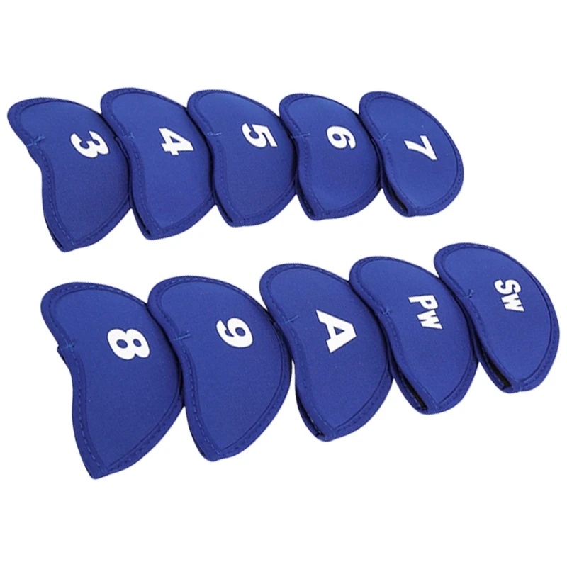 10Pcs Soft Golfs Iron Club Head Cover Sleeve Golfs Rod Head Cases