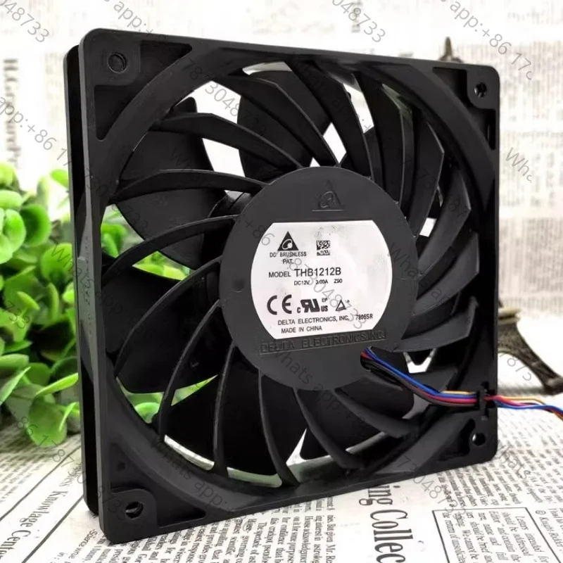 Tool PartsOriginal THB1212B 12025 12V 3A ultra-thin 12CM high air volume 4-wire PWM violent cooling fan
