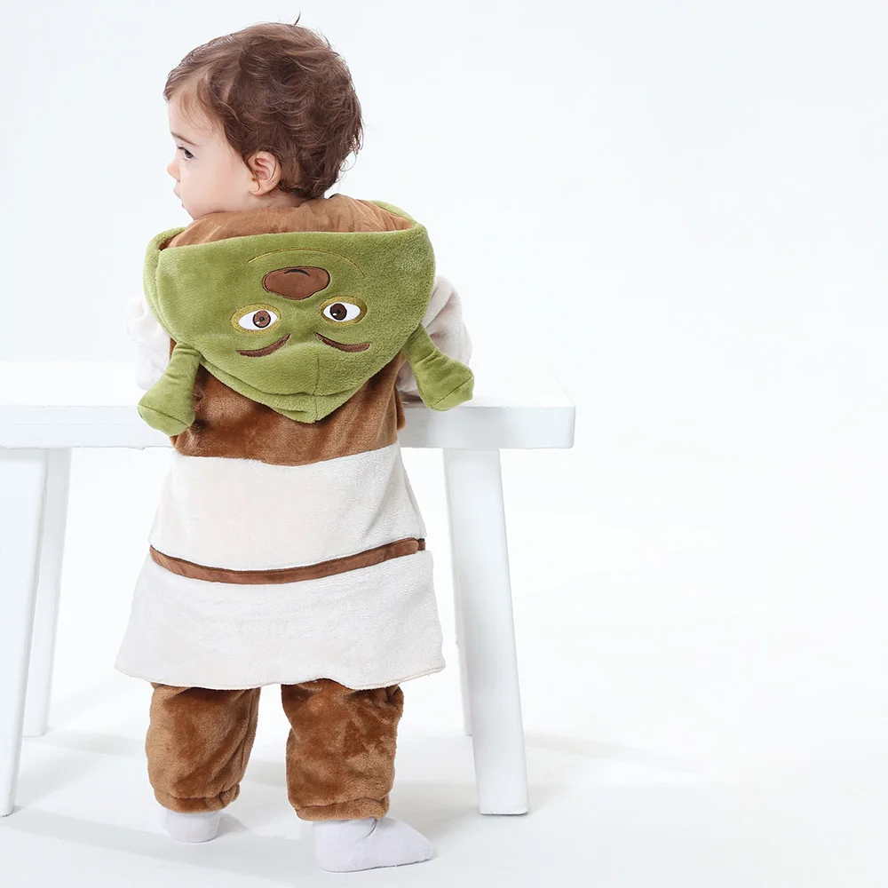 Grenouillère Sherk pour Bébé Garçon et Fille, Pyjama Chaud et Doux, Tenue de Festival d\'Halloween, Pyjama Mignon