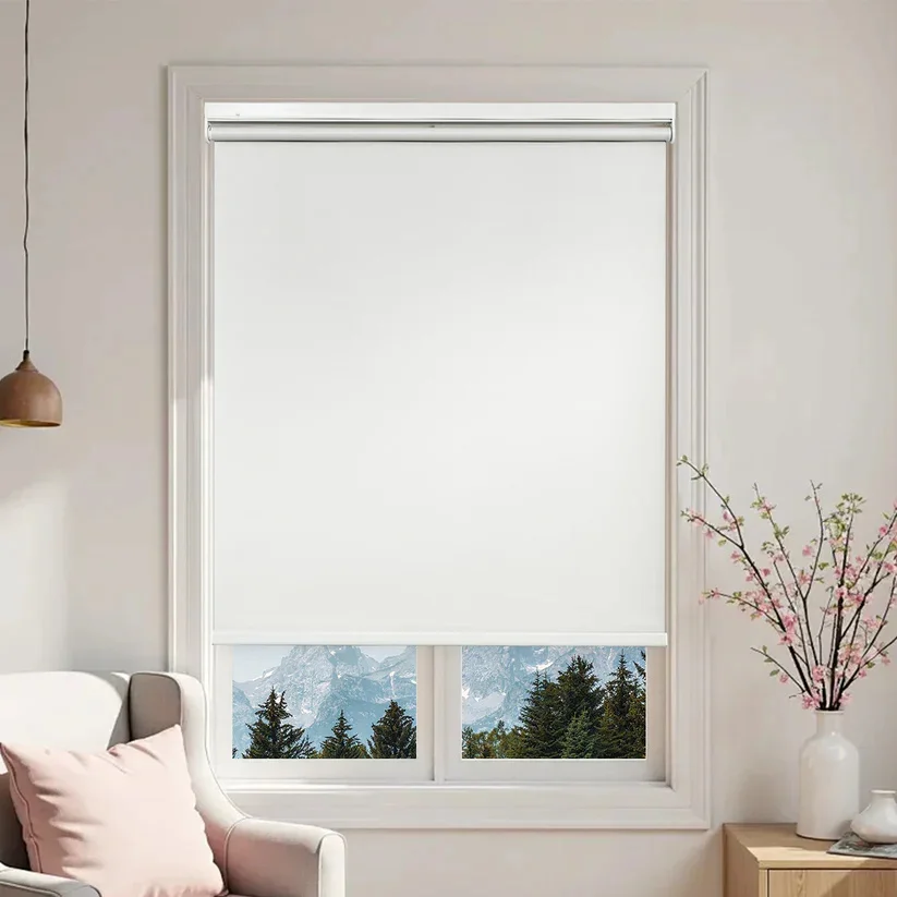 

Customize No Drill Cordless Roller Shades 100% Blackout Roller Windows Blinds Thermal Insulated Privacy Blinds for Home Office