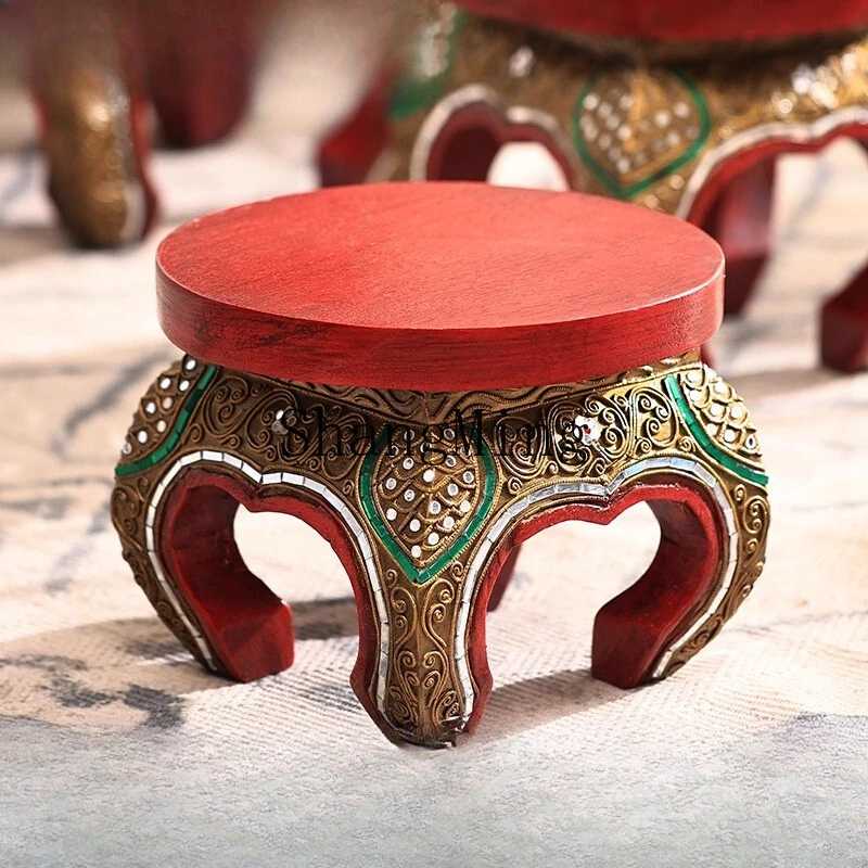 

FG Solid Wood Stool Furniture Household Foot Washing Short Stool Wood Small Bench