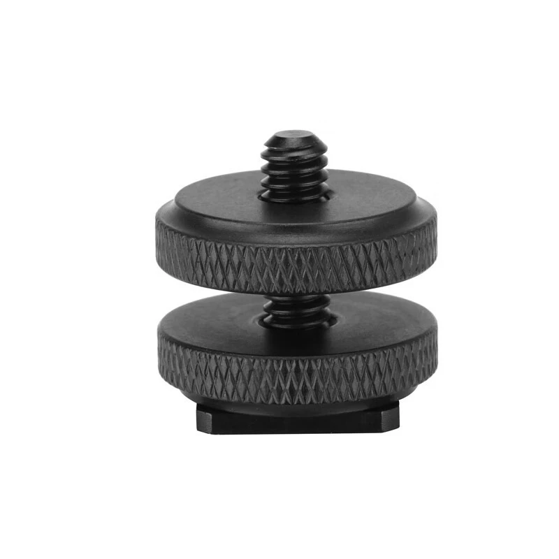 HW-08 (2 pcs) 1/4 long rod screw cold shoe connection camera hot shoe flash is black