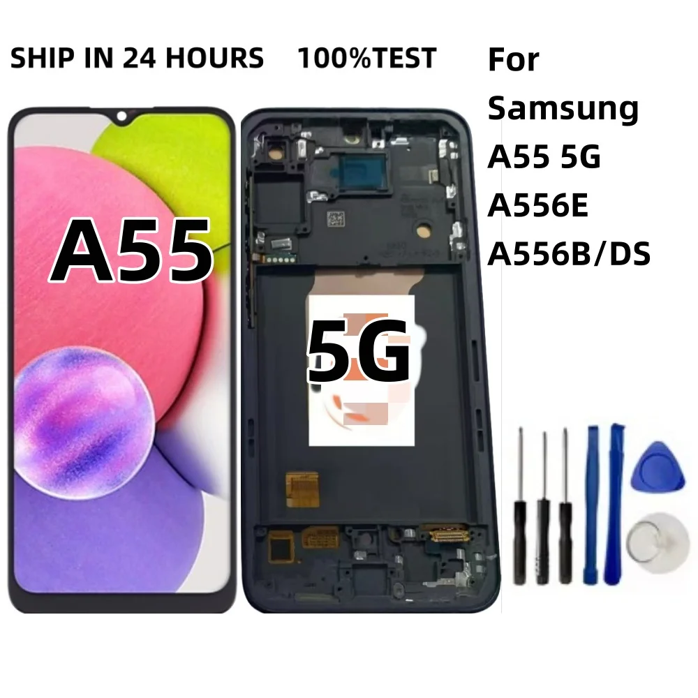 pop-test-66''-for-samsung-a55-5g-lcd-display-touch-screen-digitizer-for-samsung-a556b-a556b-ds-sm-a556e-sm-a556e-ds-lcd-with-fr