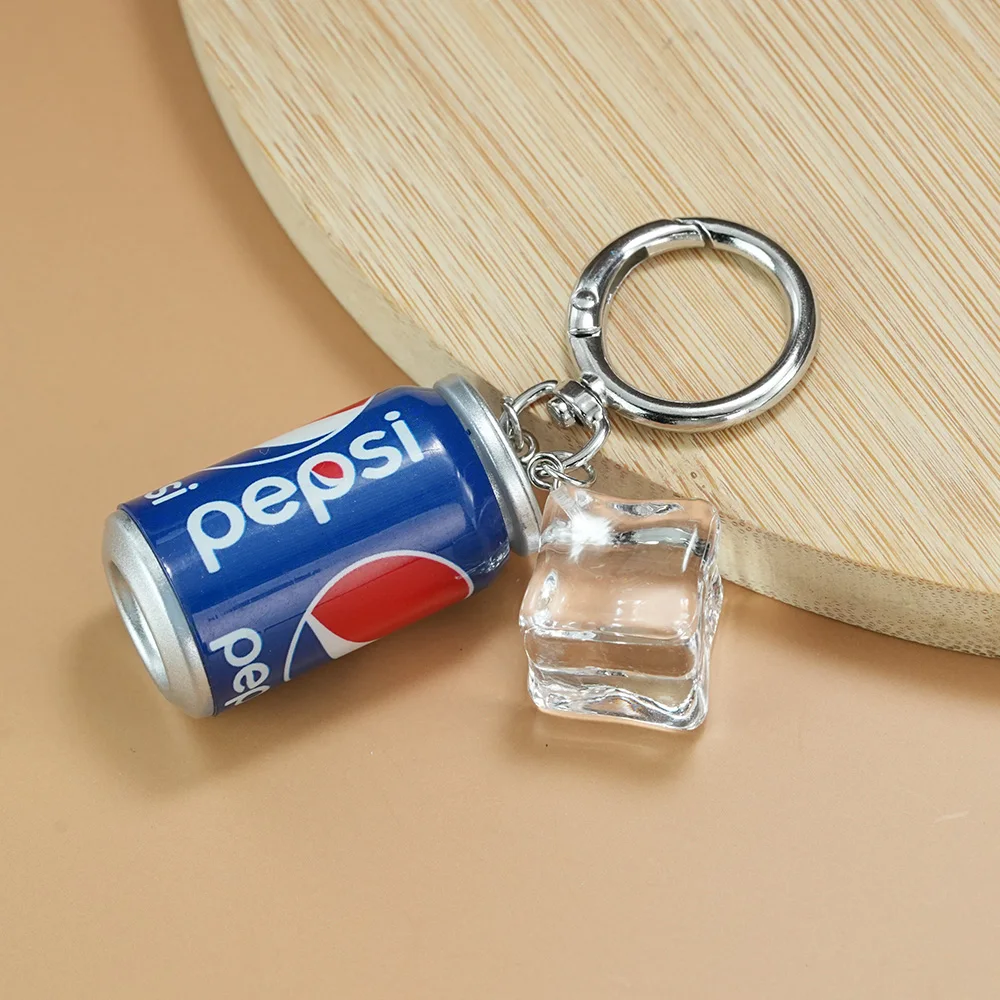 Mini Simulation Beer Mug Ice Cube Keychain for Men Realistic Beer Cup Key Ring Cute Backpack Bag Women Jewelry