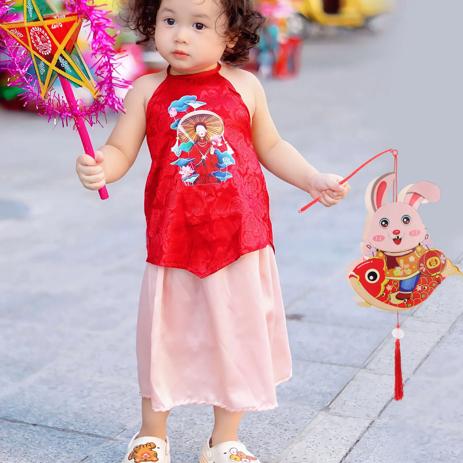 

Decorations Glowing Rabbit Lantern Kids Toy Festival Making Kit Portable Handmade Animal Craft Party Favors for Diy Child