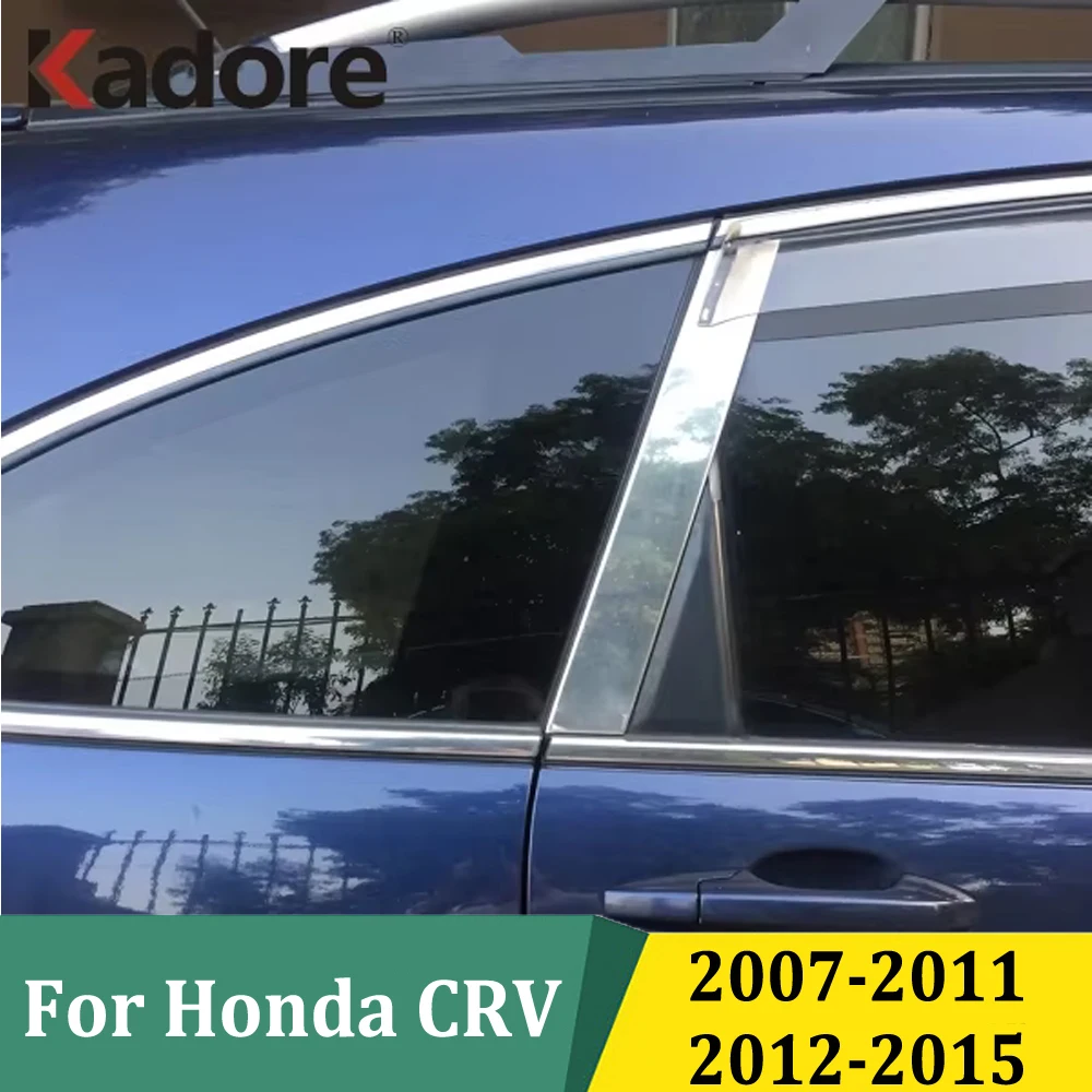 

For Honda CRV CR-V 2007-2011/2012-2015 Stainless Steel Car Window Center B+C Pillars Cover Trim Exterior Accessories