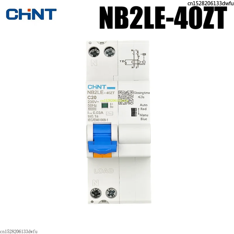 CHINT NB2LE-40ZT Smart Residual Current Operated Circuit Breaker Over-current Protection Electronic 1P+N DPNL Curve C AC RCBO