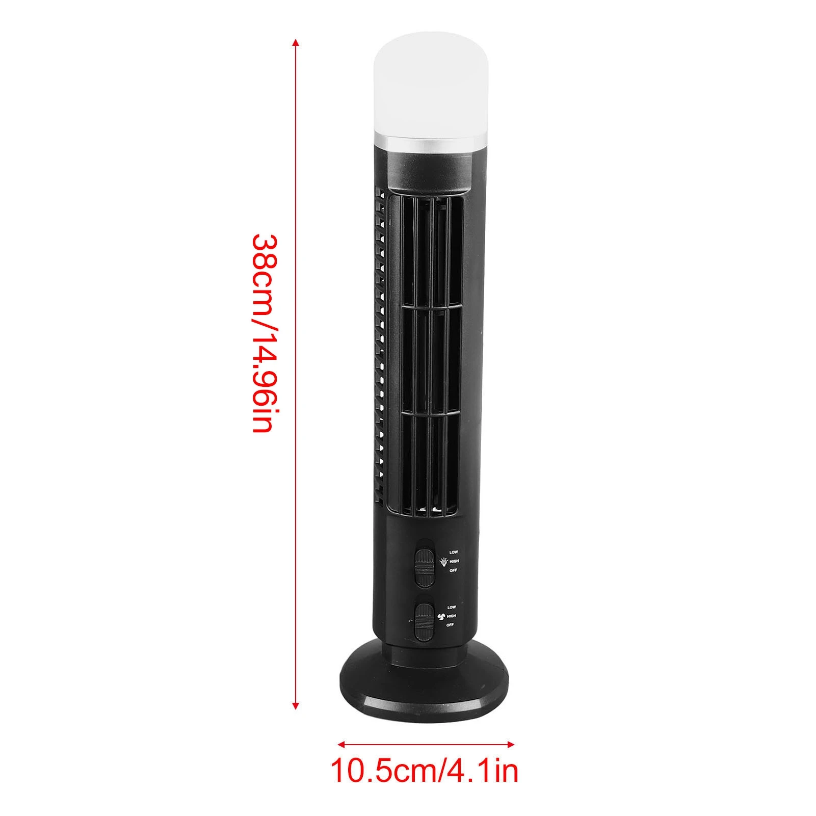 Portable USB Bladeless Desk Fan with Light - Compact Tower Fan Perfect for Home Bedroom & Office Use