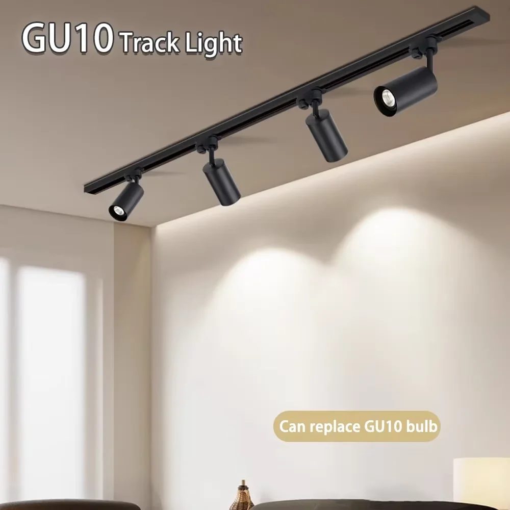 Full Set Track Light Led Ceiling Rail Lights Replaceable GU10 Light Source Spotlight for Living Room Bedroom Led Spot Track Lamp