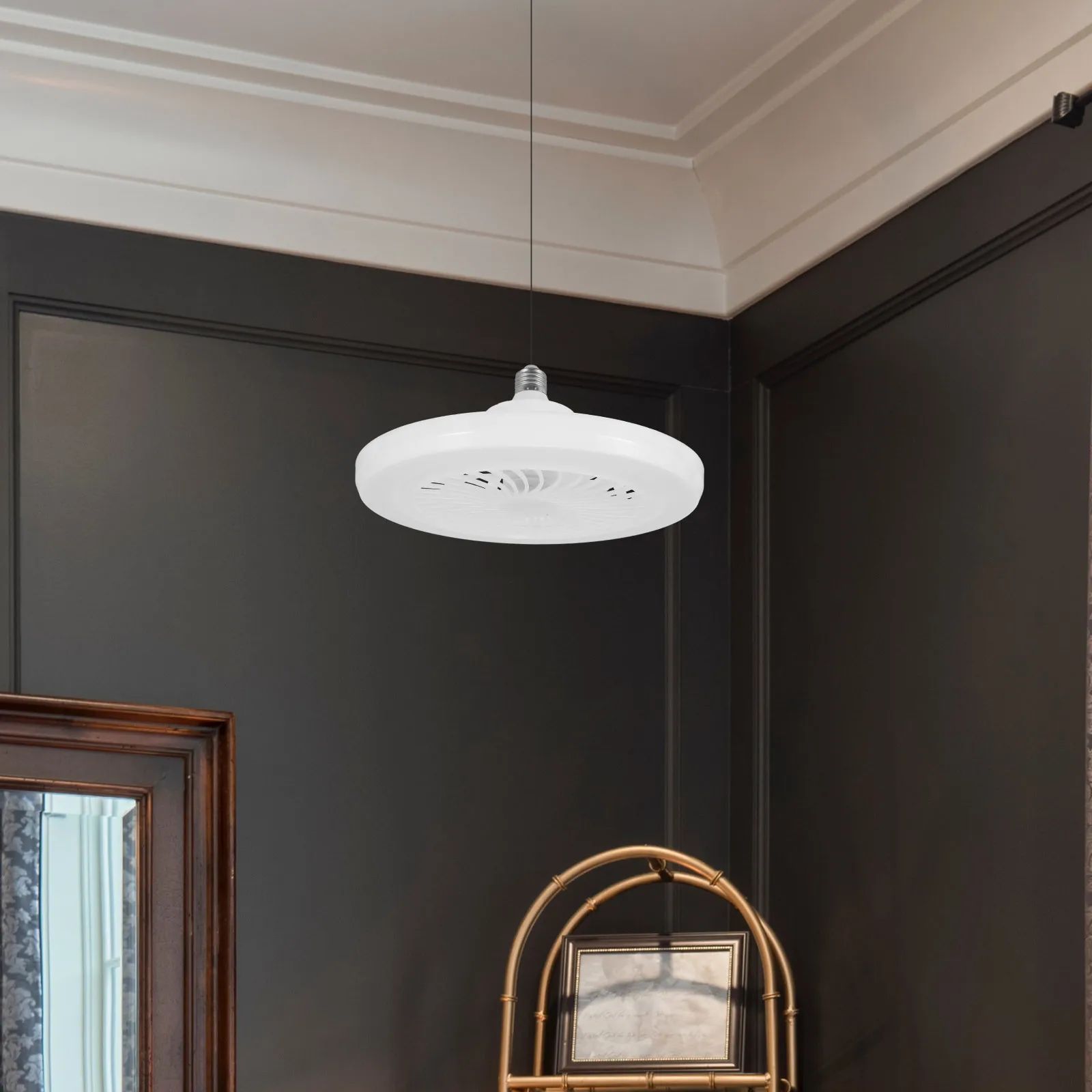 

LED Fan Light Ceiling-Mounted Fan with Lamp Adjustable Brightness E27 Socket Simple Stylish Appearance LED Light