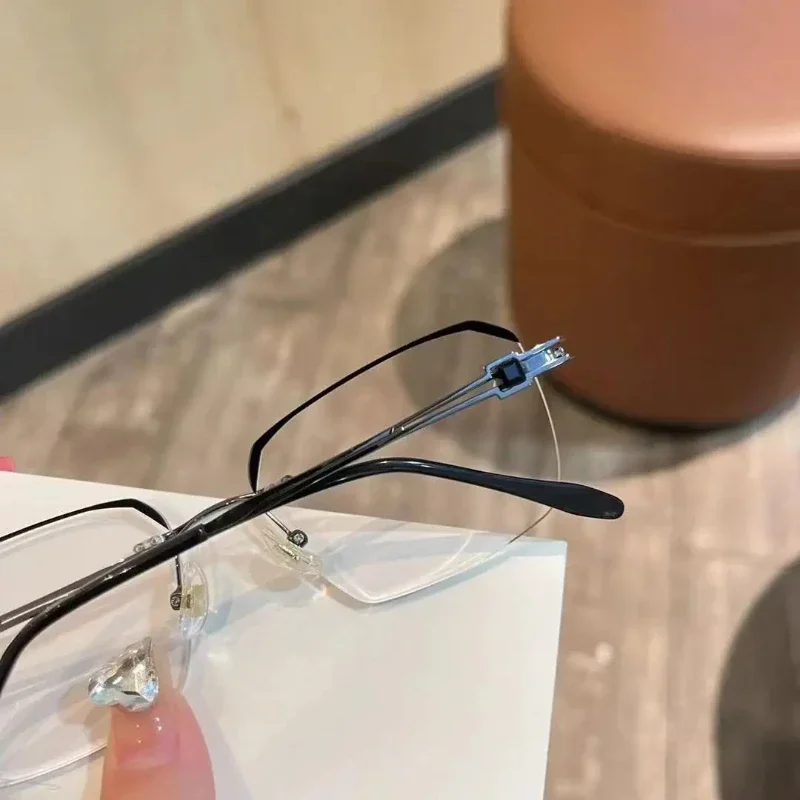 Men Fashion Business Reading Glasses Unisex Trendy Rimless Square Far Sight Eyeglasses Women Male Vintage Computer Eyewear image 5
