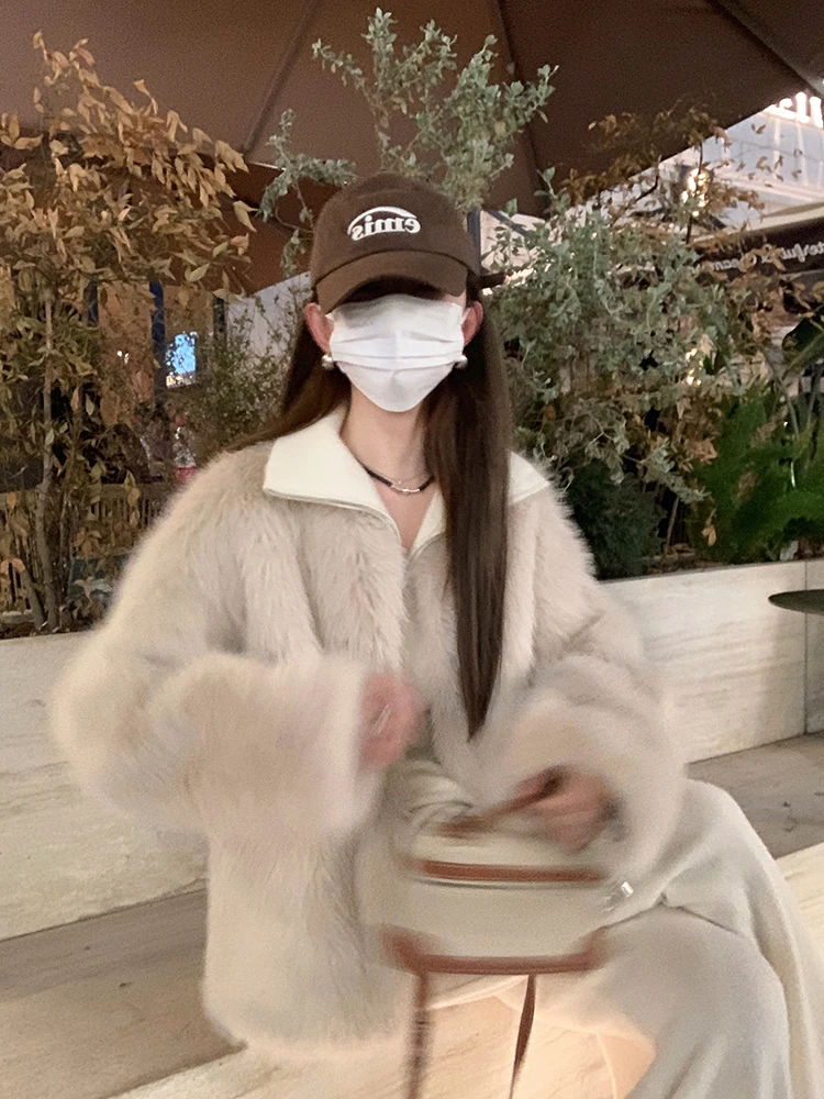 

Stunning mat Eco-Friendly Fur Jaet Slimming Faionable Long Sve Coat Regular Length Commute Sle for Young Women