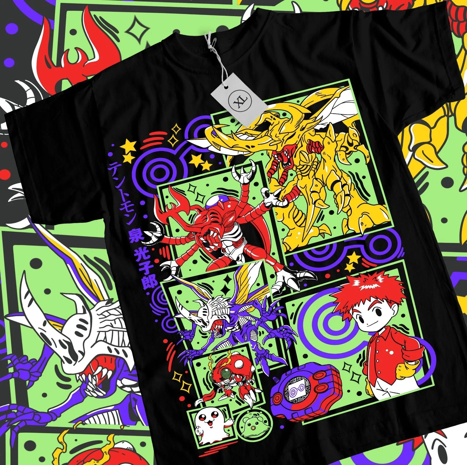 Camiseta de Verano 2026 de Digimon Adventure Anime Izumi Koushiro/Tentomon, de Manga Corta, 100% Algodón, para Niños, Unisex, Estilo Y2K