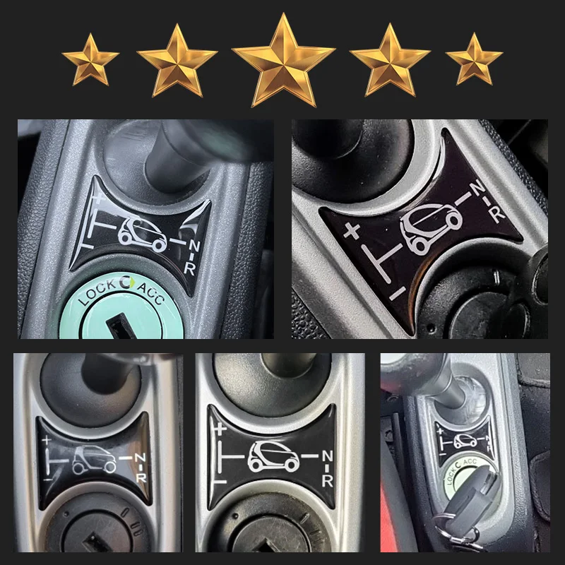 Car Gear Lever Panel Decoration Central Control Panel 3D Sticker for Smart 451 Fortwo Accessories Modification Products view 5