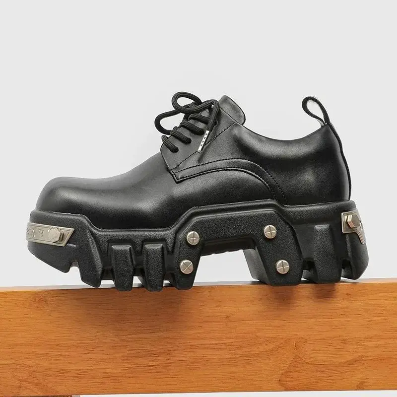 

Брендовые мужские туфли дерби, кожаные повседневные высокие сапоги на платформе, увеличивающие каблуки, мужские винтажные дизайнерские туфли Owen в готическом стиле, High Street