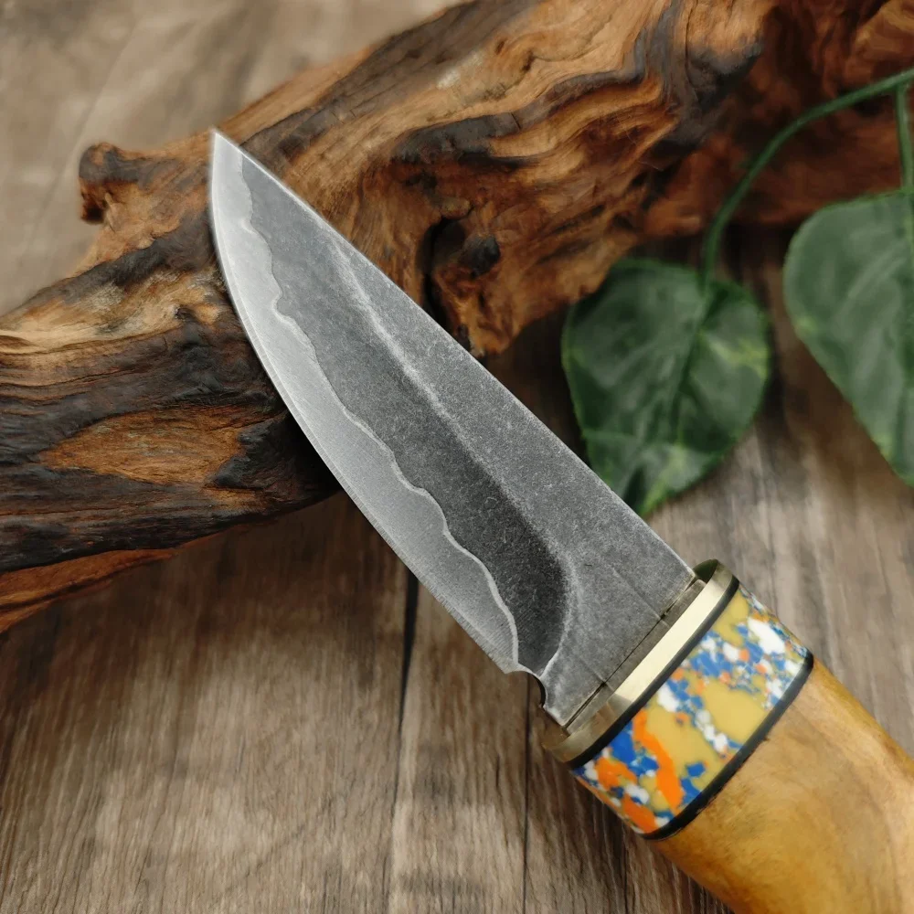 New High Quality Samurai Toshiba Composite Steel Blade White Shadow Wood Handle Sharp Home Kitchen Knives Fruit Knife