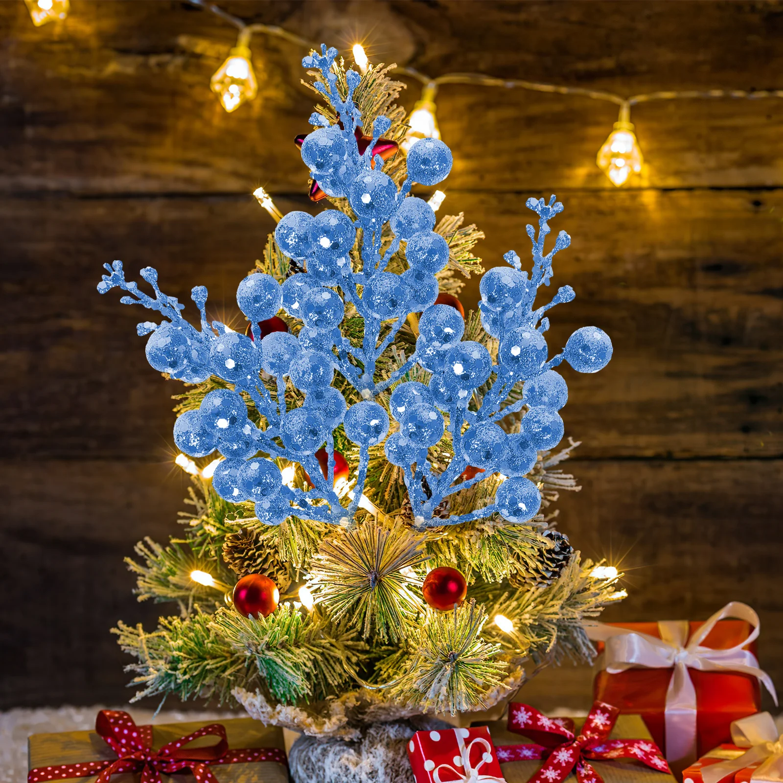 

Decor Christmas Garlands Artificial Berry Stems Glitter Ornaments Outdoor Decorations