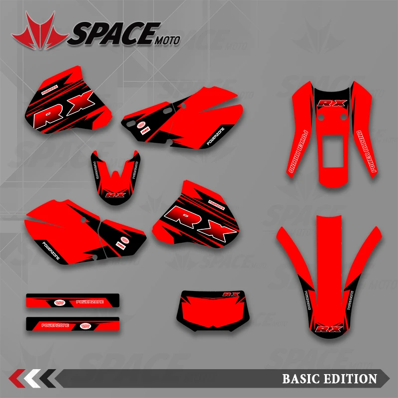 الفضاء لهوندا 96-04XR250 دراجة نارية الرسومات خلفية الشارات ملصقات عدة رقم الاسم تخصيص #1