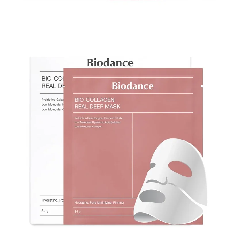 

Biodance Professional Bio-Collagen Sheet Mask 34g*4pcs Travel Size Cream Mask Pink for Moisturizing Firming Face Made Crystal