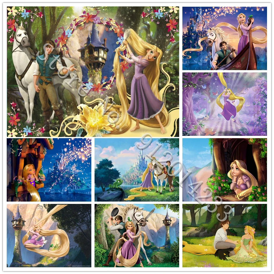 Diy 5D Rapunzel Princess Diamond Painting Disney Cartoon Movies Full Square Round Embroidery Mosaic Cross Stitch Home Decor Gift