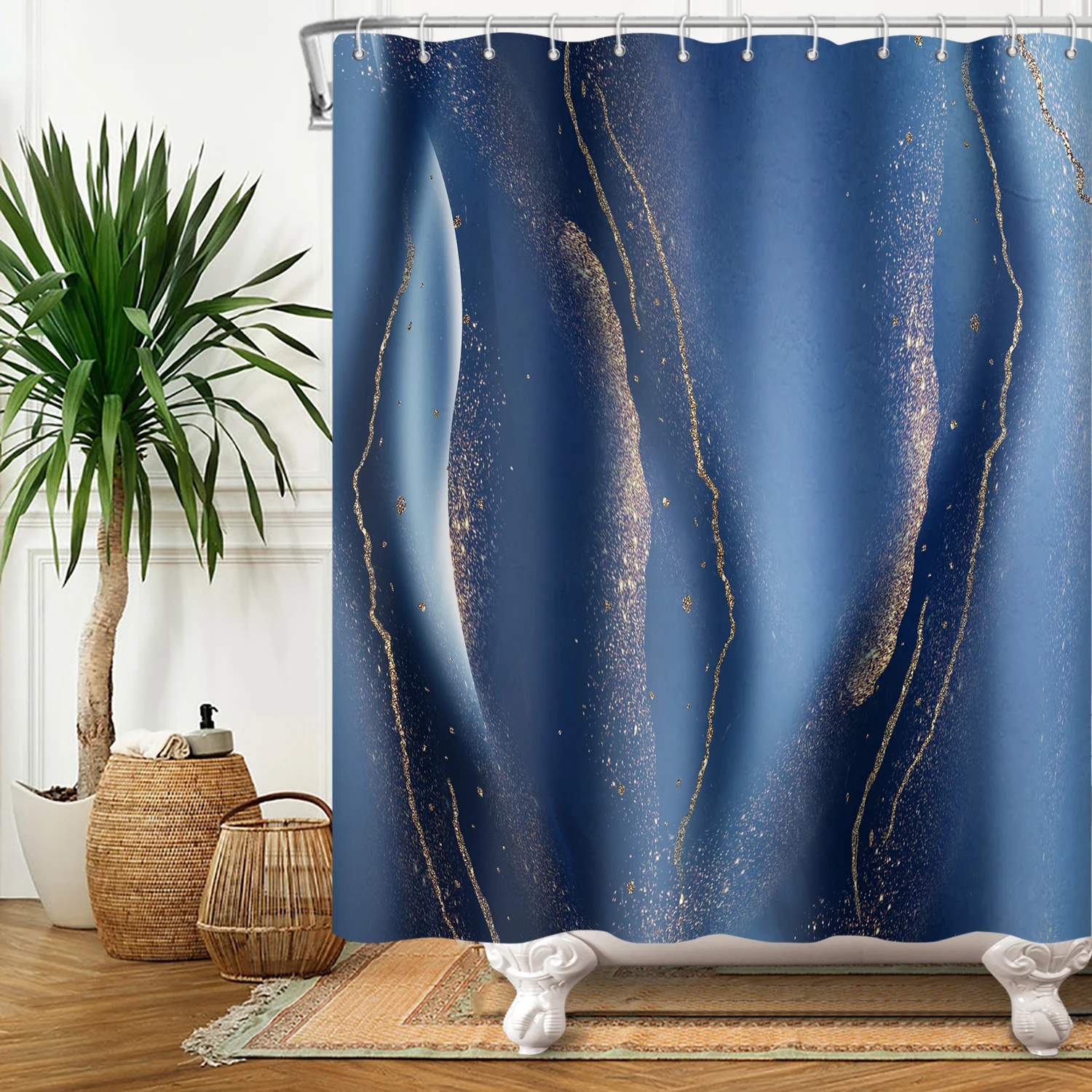 Marble Bathroom Curtain Abstract Modern Luxury Shower Curtain Waterproof Fabric Shower Curtain Bath Curtains With Hooks180x200