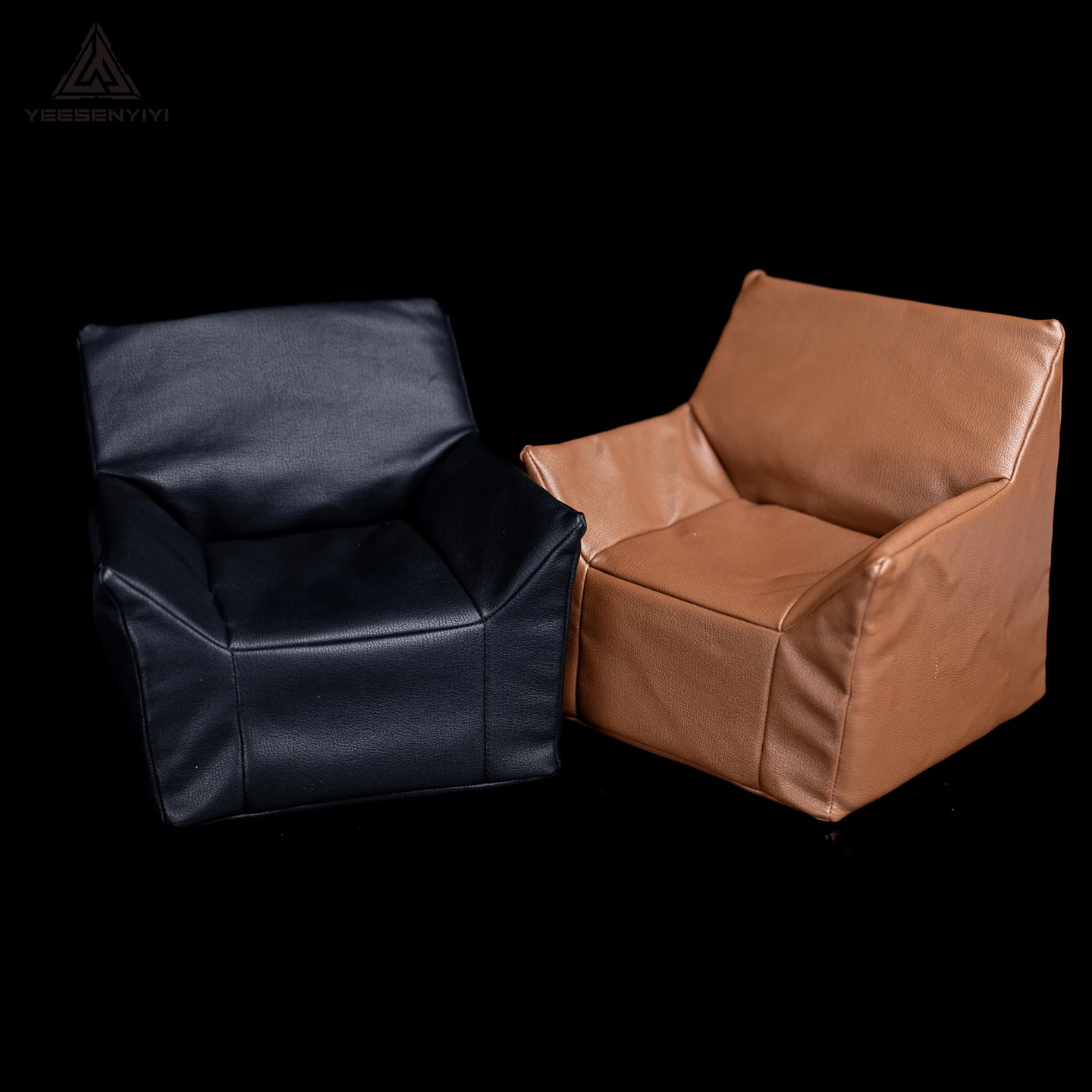 Scaled-down PU Sofa For 1/6 Action Figures BJD Dolls Miniature Sofa For 12-inch 30CM Model Dollhouse Scene Accessories
