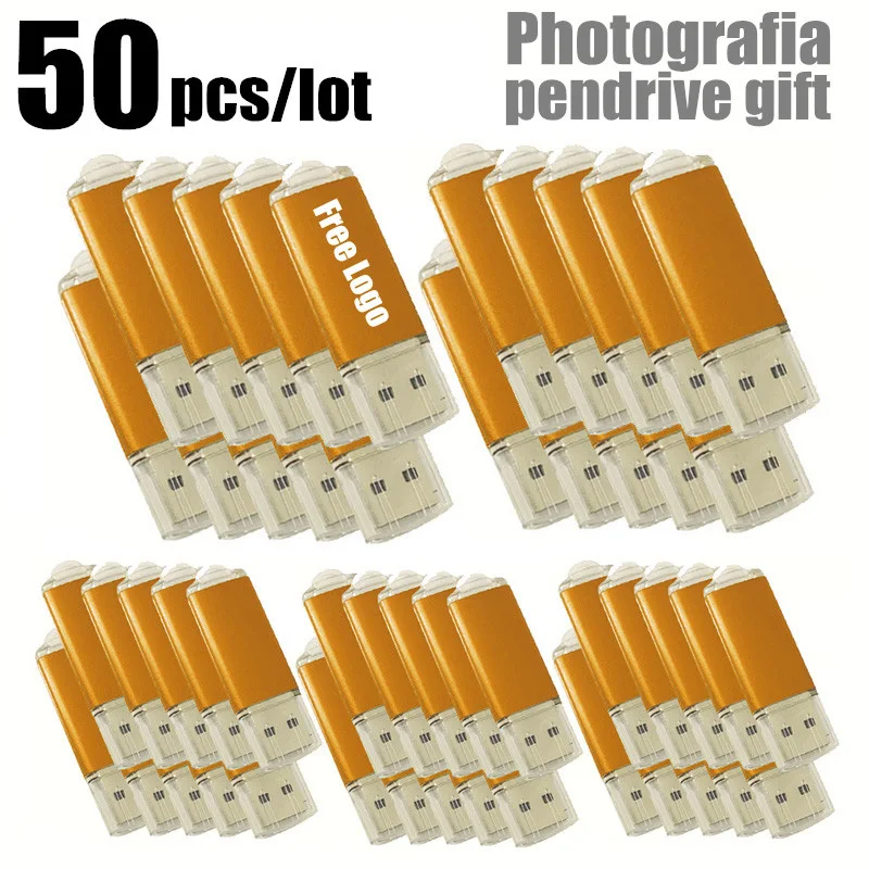 50 unids/lote unidad Flash USB 2,0 1GB 2GB 4GB 8GB Pen Drive 16GB Pendrive 32GB USB Stick 64GB 128GB memoria Flash Disk